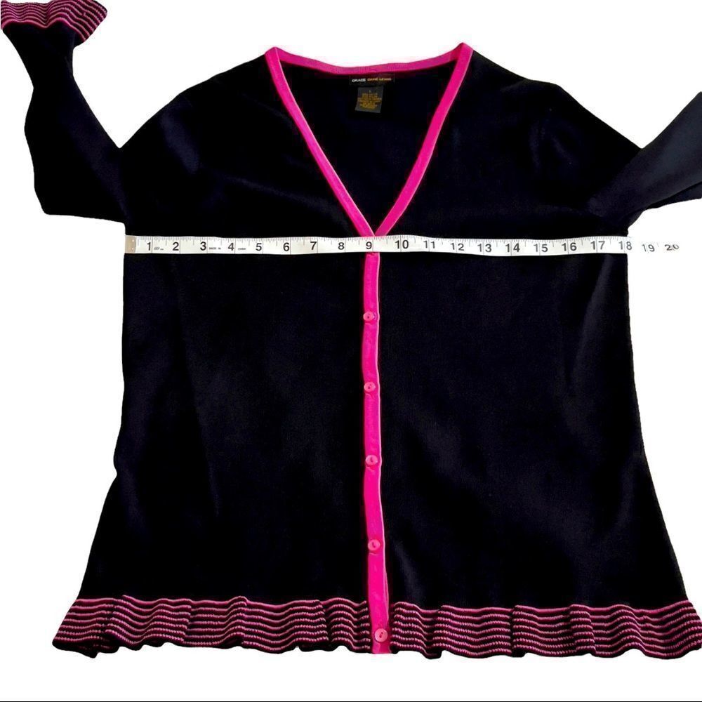 Grace Dane Lewis Ruffe Knit Cardigan LARGE - Picture 11 of 15
